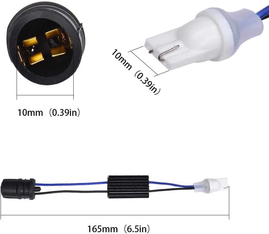 2X T10 194 168 LED Decoder Turn Signal CANBUS Error Free Load Resistor –  German Audio Tech