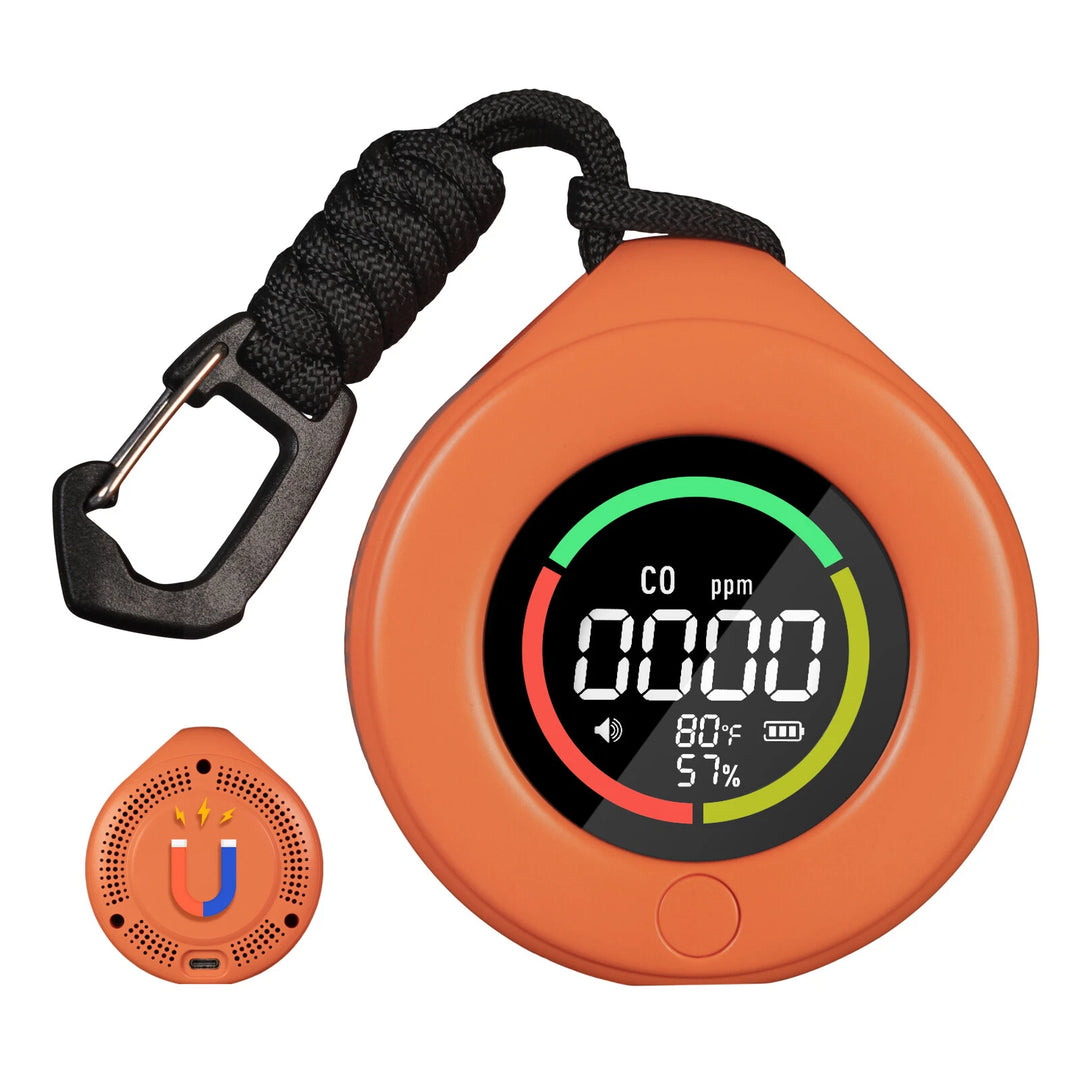 Portable Carbon Monoxide Detector Temp/Humi/CO Sensor Alarm Outdoor/Indoor