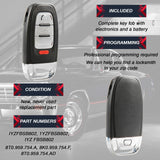 2qty 2009-2016 Audi A4 Smart Key Fobs IYZFBSB802 4 Button 315MHz New