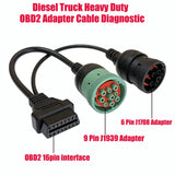 9 Pin J1939 Truck Y Cable OBD2 16Pin Female Adapter J1708 6Pin for Cummins Catepillar