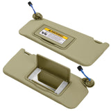 Left+Right Side Beige Sun Visor w/Mirror for 08-17 Honda Accord 83280-TA5-A71ZA