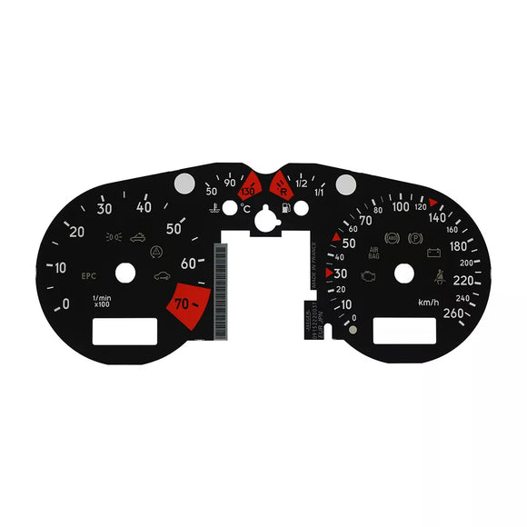 Gauge Face for Audi TT Jaeger Gauge Instrument Cluster 1999-2005 260KM/H