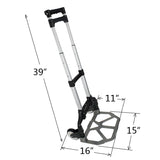Black Aluminum Luggage Cart Folding Dolly Push Truck Hand Collapsible New