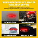 Carbon Fiber LED Car Tail Brake Light Strip Rear Spoiler Lip Trim Universal Red New