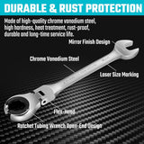 DURATECH 7-in-1 Metric Flex-Head Flare Nut Wrench Set 8-14mm 404081