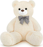 Quality Giant Plush Big Teddy Bear Bowtie 4 Feet 47 inch Life Size Tan Carnival Prize Gift
