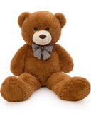 Quality Giant Plush Big Teddy Bear Bowtie 4 Feet 47 inch Life Size Tan Carnival Prize Gift