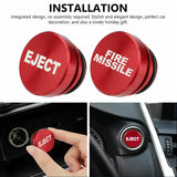 Universal Fire Missile Eject Button Car Cigarette Lighter Cover Accessories 12V
