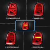 Full LED Tail lights For 2014-2023 BMW Mini Cooper F55 F56 F57 Red Lens