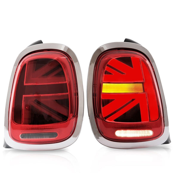 Chrome LED Tail Lights With Sequential for 2014-2019 BMW Mini F-Series F55/56/57
