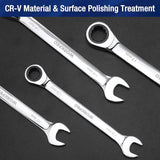 WORKPRO 22pc SAE Metric 72-Tooth Ratcheting Combination Wrench Set
