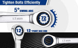 WORKPRO 22pc SAE Metric 72-Tooth Ratcheting Combination Wrench Set