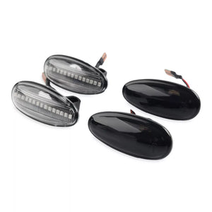 Sequential LED Side Marker Lights Turn Signal Lamp Clear/Black for Mitsubishi I-Miev 2010-21