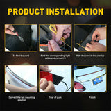 Carbon Fiber LED Car Tail Brake Light Strip Rear Spoiler Lip Trim Universal Red New
