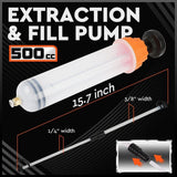 500cc Fluid Extractor Filling Syringe Transfer Liquid Pump Oil Extraction Auto