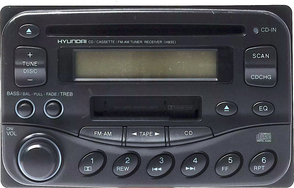 1999-01 Hyundai Sonata AM FM Radio CD Cassette 96185-38000 Face H935