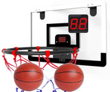 Indoor Mini Basketball Hoop Set + Electronic Scoreboard + 2 Balls Home/Office/Dorm Room