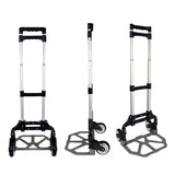 Black Aluminum Luggage Cart Folding Dolly Push Truck Hand Collapsible New