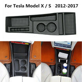 Cup Holder Center Console Storage Box Organizer Tray for 2012-2017 Tesla Model X S