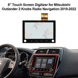 8" Touch Screen Digitizer for Mitsubishi Outlander 2 Knobs Radio Navigation