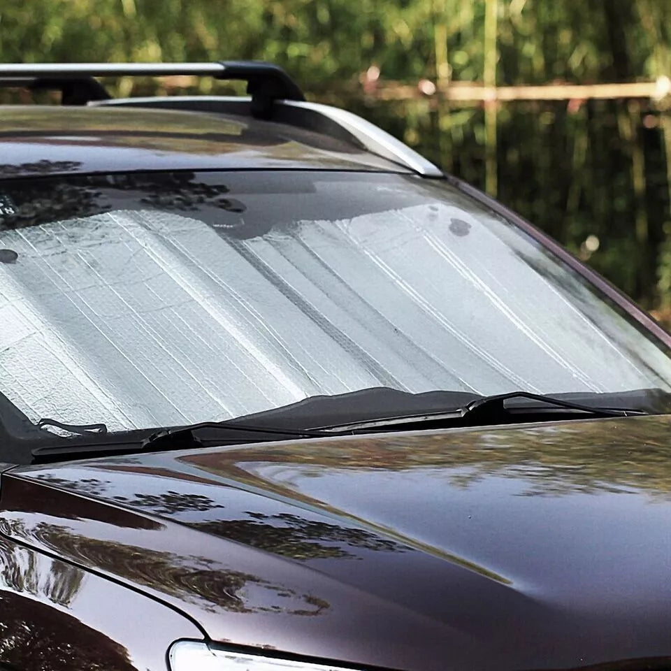 Large Foldable Windshield Sun Shade – 55x27.5 Inch UV Block Cover For Trucks & Vans