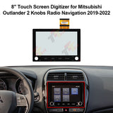 8" Touch Screen Digitizer for Mitsubishi Outlander 2 Knobs Radio Navigation