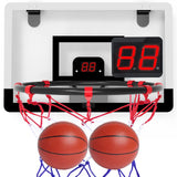 Indoor Mini Basketball Hoop Set + Electronic Scoreboard + 2 Balls Home/Office/Dorm Room