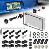 42X Anti Theft License Plate Screws Stainless Steel Bolts Caps Car Fasteners Kit