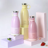 Fresh Juice 350ML Portable Blender Clear Bottle Pink Color