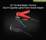 12 Volt 12v Car Battery Alligator Clamp Clips With Cig Cigarette Lighter Socket Adapter