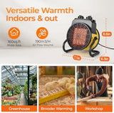 1500W Rapid Fast Greenhouse Heater Cannon with Thermostat, Overheat Protection