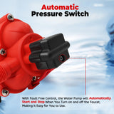 RV Water Pump 12V DC High Pressure 4GPM 45 PSI Self-Priming for Marine/Garden Boat