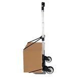Black Aluminum Luggage Cart Folding Dolly Push Truck Hand Collapsible New