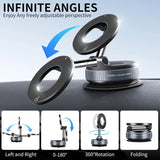 360° Adjustable Magnetic Vacuum Suction Cup Phone Holder Car Mount MagSafe