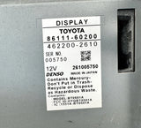 2007-2009 Lexus GX470 OEM Navigation Climate Display Screen 86111-60200