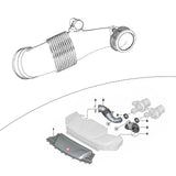 Left Air Intake Outlet Duct Rubber Pipe 13717638569 for 2014-2019 BMW X5 X6
