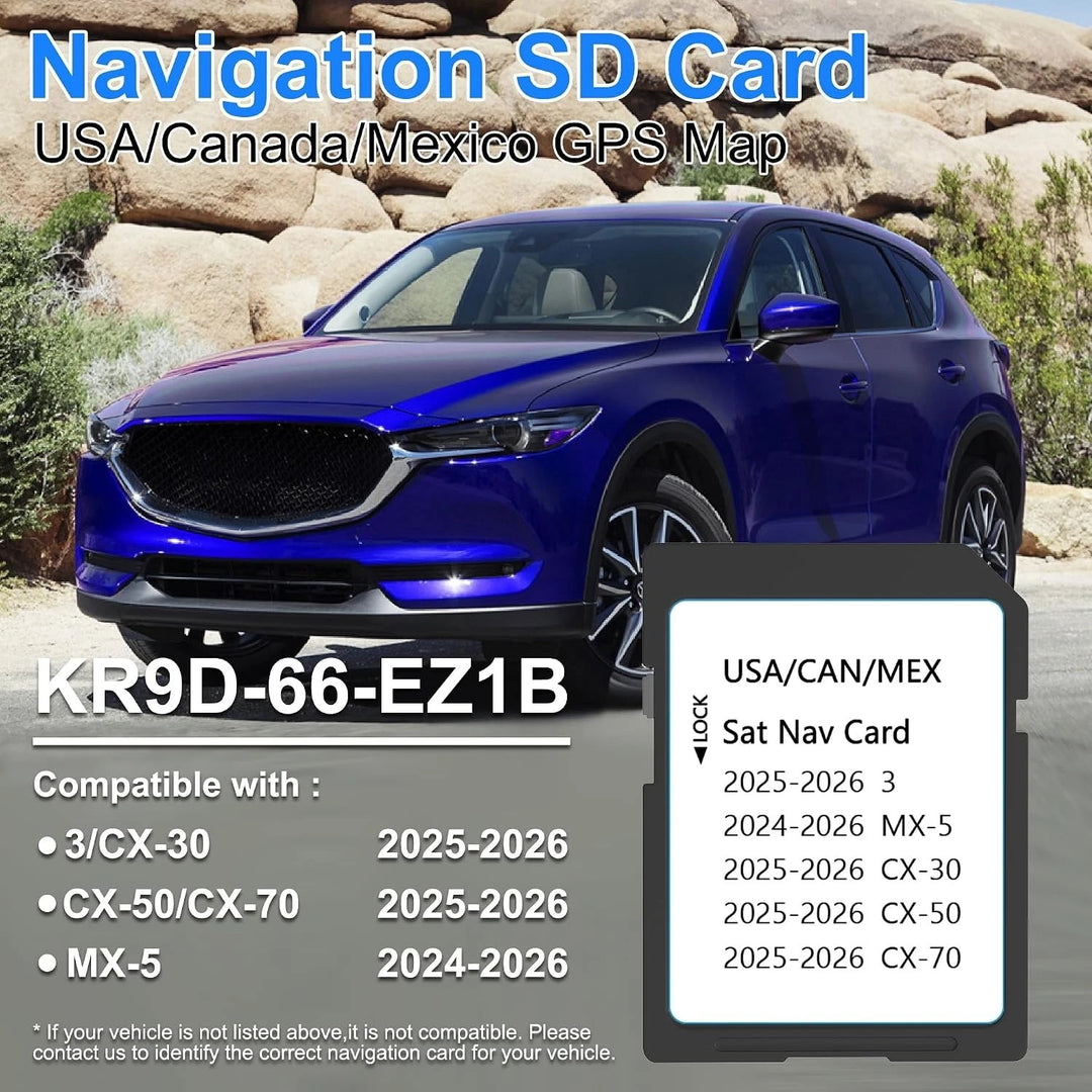 2026 Navigation SD Card Update USA/CAN Maps for Mazda CX-50, CX-30, MX-5
