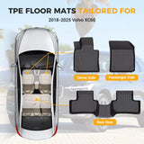 All Weather Carpets Floor Mats Liner for 2018-2025 Volvo XC60 4-Door TPE Rubber