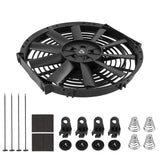 10'' Inch 80W Electric Radiator Slim Cooling Fans 12V Push Pull Black Universal