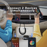 Aux to Bluetooth 5.1 Adapter 3.5mm Bluetooth Receiver Microphone for Car Home Office