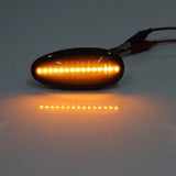 Sequential LED Side Marker Lights Turn Signal Lamp Clear/Black for Mitsubishi I-Miev 2010-21