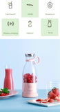 Fresh Juice 350ML Portable Blender Clear Bottle Pink Color