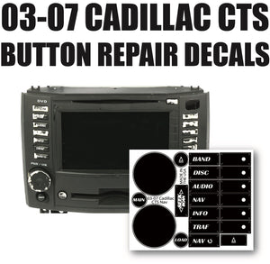 Button Repair Stickers for 2003-2007 Cadillac CTS AM FM CD DVD Navigation 25766997