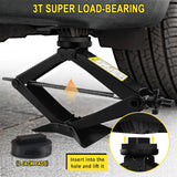 3 Ton Car Scissor Jack Lift for BMW Mercedes Toyota Honda Kia Hyundai Spare Tire Tool Kit