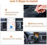 Aux to Bluetooth 5.1 Adapter 3.5mm Bluetooth Receiver Microphone for Car Home Office