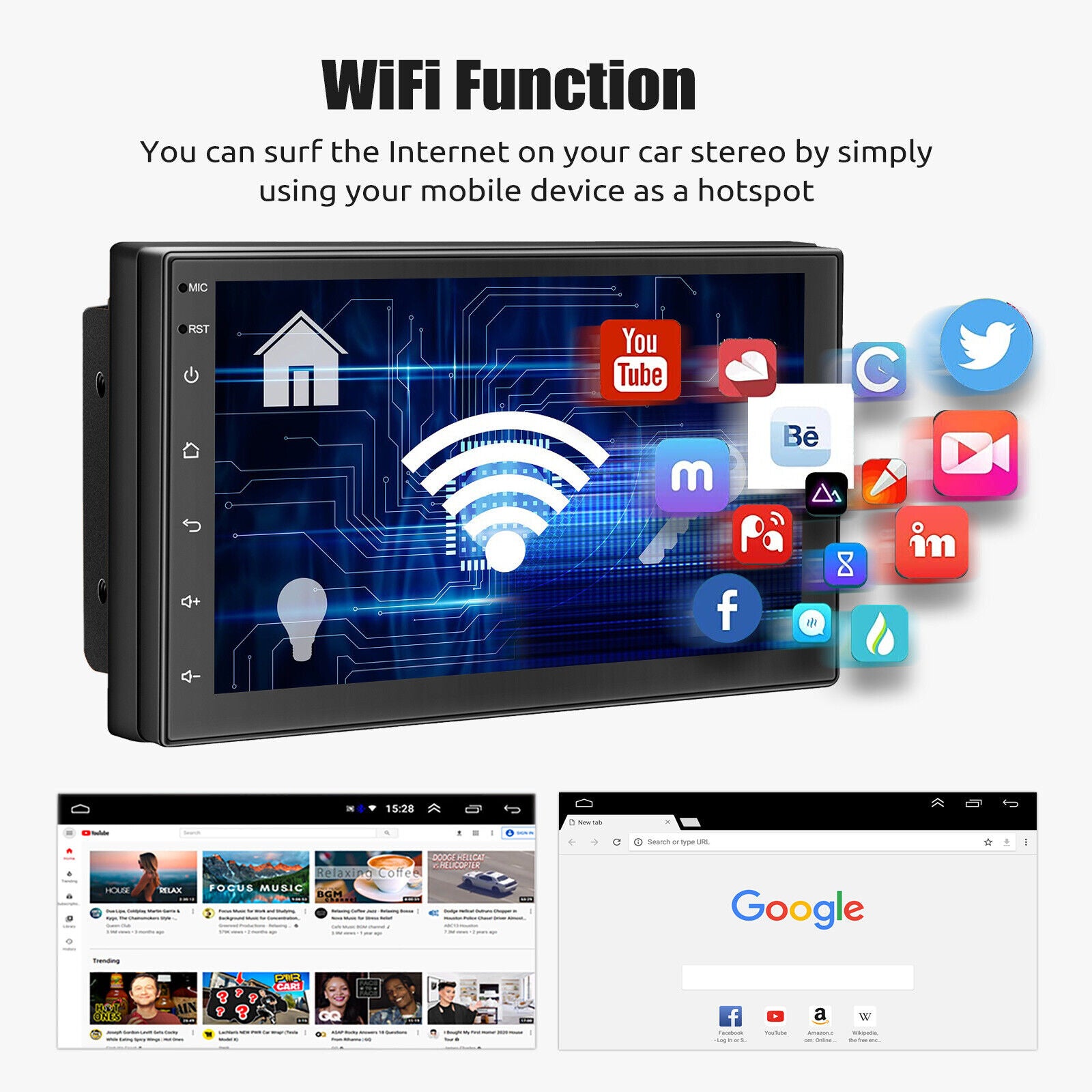 Android Radio 7inch 7 Inch Android 12 CarPlay Car Stereo GPS Navigation Radio Double 2 DIN ...