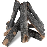 8 Pcs Gas Fireplace Logs Set Ceramic Wood Oak Logs Indoor or Outdoor