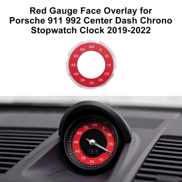 Gauge Face Overlay for Porsche 911 992 Center Dash Chrono Stopwatch Clock 19-22