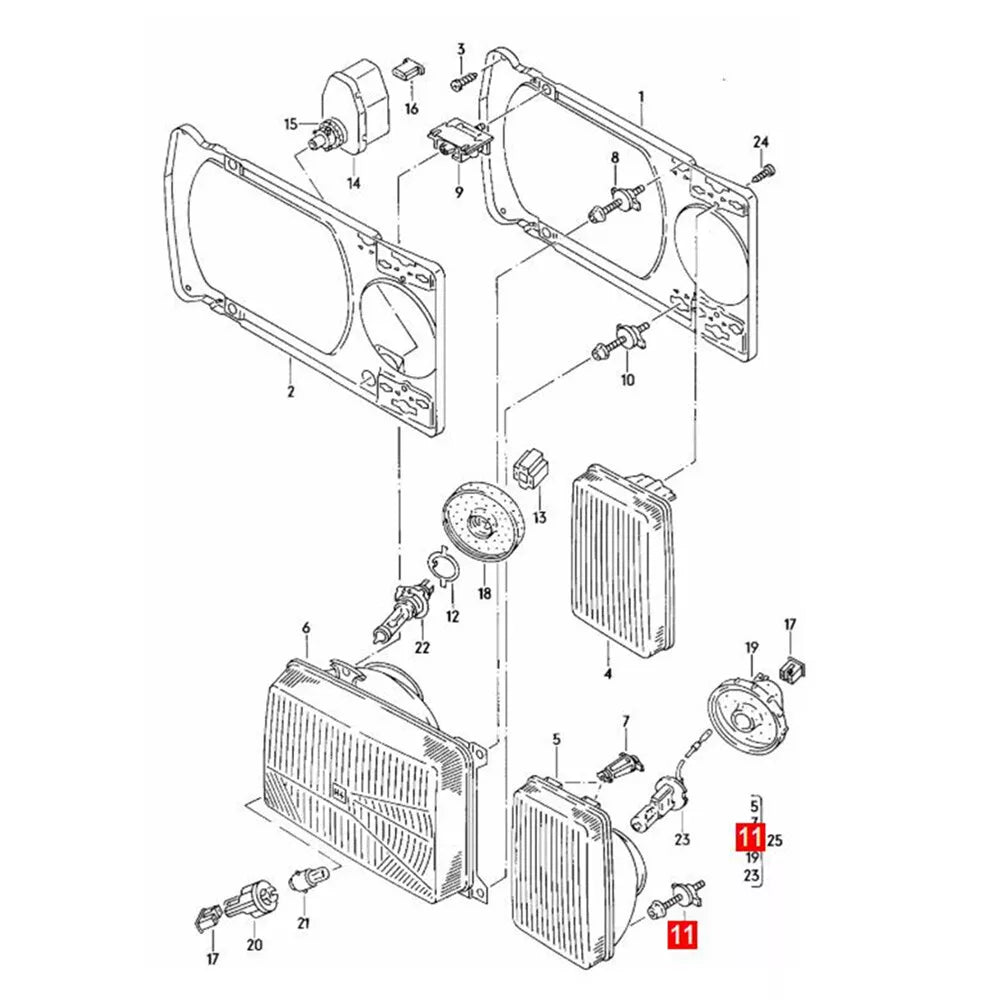 533941141 Headlight Head Light Adjust Screw Adjuster Clip Repair Set for VW Audi
