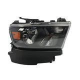 Right Passenger Halogen Headlight with Black Bezel for 2019-2023 Ram 1500 68316086AJ